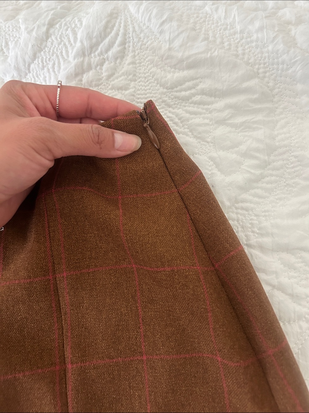 Leith Brown Windowpane Mini Skirt - Picture 3 of 7